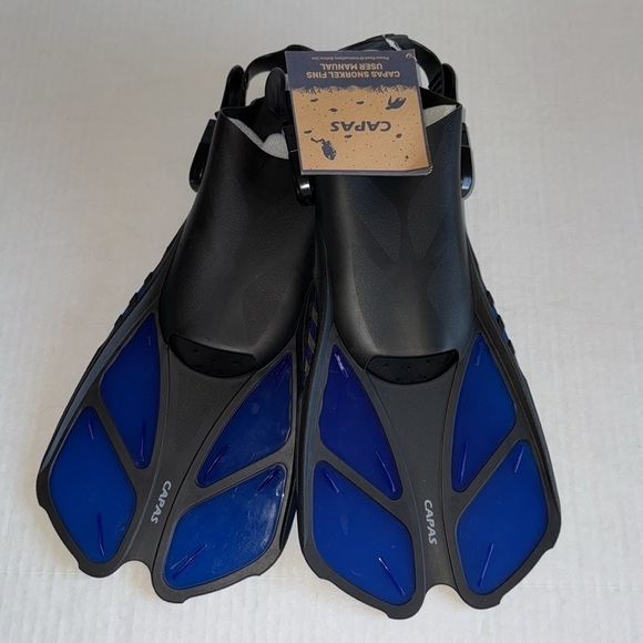 NWT Capas Blue And Black Snorkel Fins - Picture 3 of 6